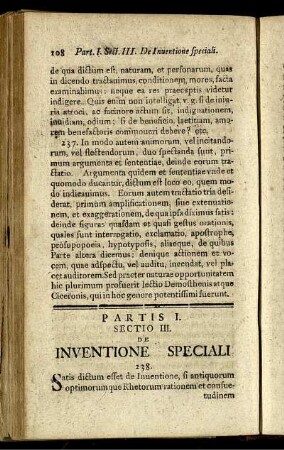 Sectio III. De Inventione Speciali
