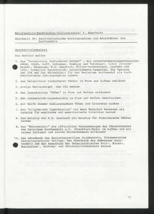Abschnitt 06: Buchhändlerische Bibliographien und Adreßbücher des Buchhandels