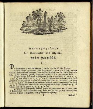 Anfangsgründe der Arithmetik und Algebra.