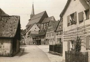 Kulmbach, Stadtansicht : Blick von der Kohlenbachgasse zur Petrikirche