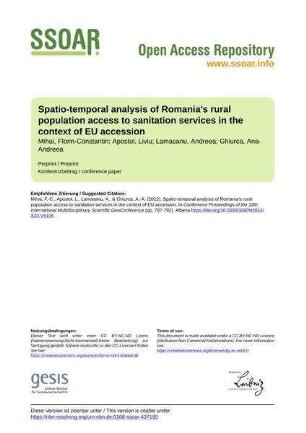 Spatio-temporal analysis of Romania's rural population access to sanitation services in the context of EU accession