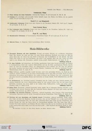 Holz – Bildwerke (Nr. 224-259)