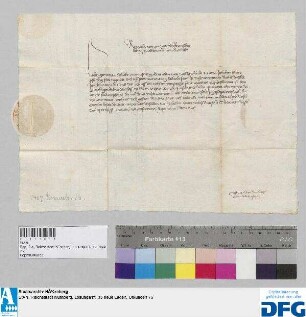 König Rupprecht gebietet der Stadt Nürnberg, die jährliche Reichssteuer seinem Kanzler, Bischof Raban von Speier, zu übergeben.