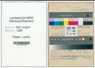 Entnazifizierung Lorenz Pieper , geb. 15.05.1875 (Pfarrer)