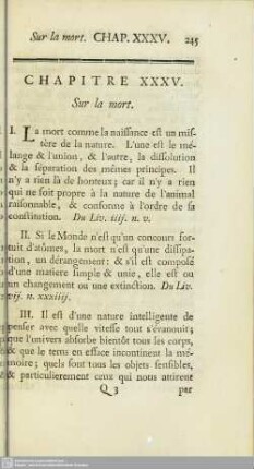 Chapitre XXXV. Sur la mort
