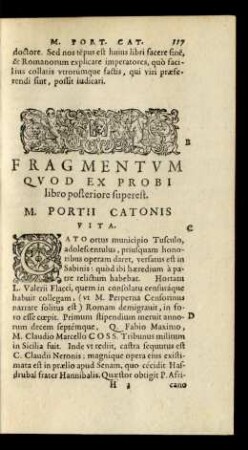 Fragmentum Quod Ex Probi libro posteriore superest.