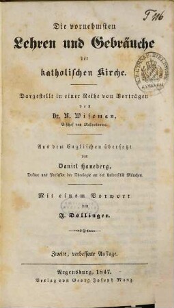 Die vornehmsten Lehren und Gebräuche der katholischen Kirche