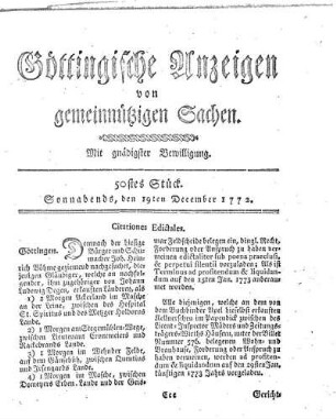 50stes Stück. Sonnabends, den 19ten December 1772.