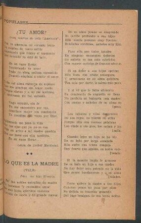 Lo que es la madre : (Vals)