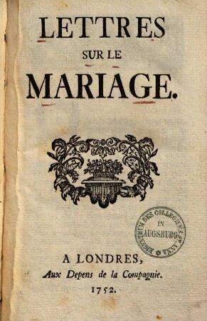 Lettres sur le mariage