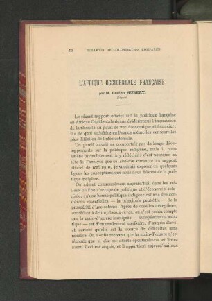 L'Afrique Occidentale Francaise.