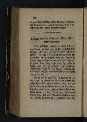 Abschied von den Lesern des Nieder-Elbischen Mercurs.