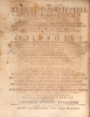 De aeqvilibrio terrae, e Scriptvra s. ervto