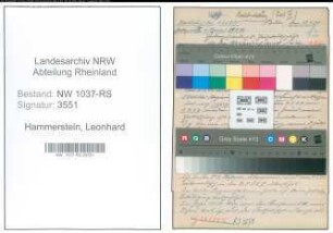 Entnazifizierung Leonhard Hammerstein , geb. 19.10.1893 (Postsekretaer)