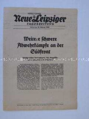 Extrablatt der "Neuen Leipziger Tageszeitung" u.a. über die Kampfhandlungen in Nordafrika.