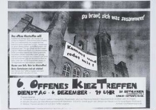 Plakat "6. Offenes Kiez Treffen" im Bethanien