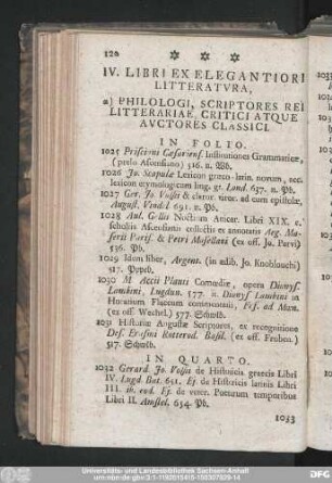 [a)] Philologi, Scriptores Rei Litterariae, Critici Atque Auctores Classici.