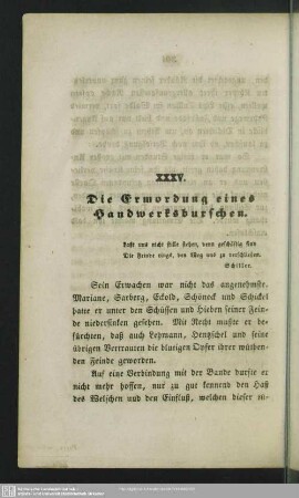XXXV. Die Ermordung eines Handwerksburschen