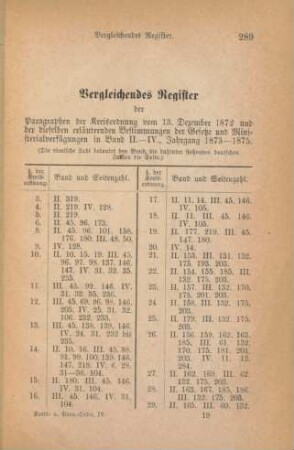 Vergleichendes Register ...