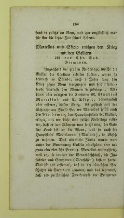 Marcellus und Skipio endigen den Krieg mit den Galliern. 222 vor Chr. Geb. Germanen
