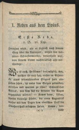 I. Reden aus dem Livius