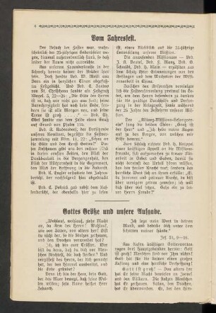 Gottes Größe und unsere Aufgabe