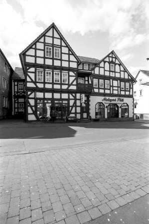 Wohn- und Geschäftshaus (Wohn- und Geschäftshaus, Fachwerk); Gemünden, Katzbachstraße 2d