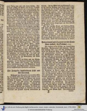 Valenciennes und Quenoy von den Teutschen erobert, im Sommer 1793.