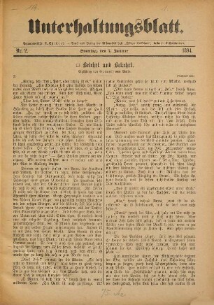 Pfälzer Volksbote. 1895, [3] = Unterhaltungsblatt ; 1894 - 1895