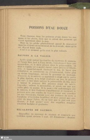 Poissons d'eau douce
