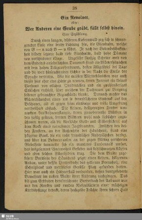Ein Revolver, oder: Wer Andern eine Grube gräbt, fällt selbst hinein : Revolver, oder: Wer Andern eine Grube gräbt, fällt selbst hinein