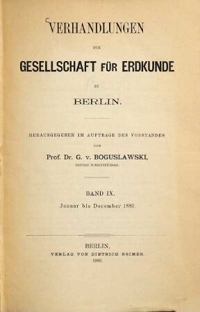 Verhandlungen. 9. 1882, Jan. - Dez.