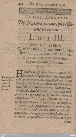 De Natura eorum, quae effluunt ex terra. Liber III.