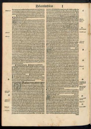 Incipit epistola beati pauli apostoli ad corinthios prima.