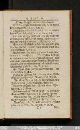 Einige Regeln vom buchstabiren:
