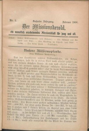 Nr. 2. Sechster Jahrgang. Februar 1906.