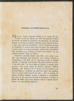 Rasgos autobiográficos