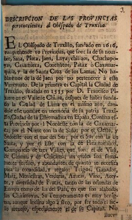 Descripcion de las provincias pertenecientes al Obispado de Truxillo