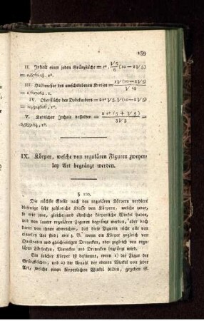 IX. Körper, welche von regulären Figuren zweyerley Art begrenzt werden.