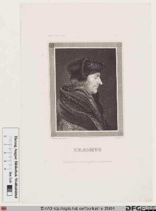 Bildnis Desiderius Erasmus, gen. Erasmus von Rotterdam