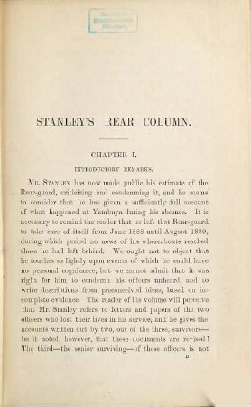 With Stanley's rear column : With illustr. [Henry Morton Stanley]