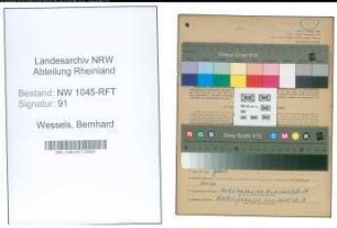 Entnazifizierung Bernhard Wessels , geb. 07.09.1901 (Wirt)
