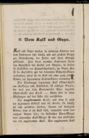 II. Vom Kalk und Gyps.