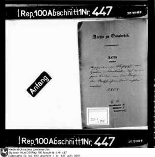 Notification des Weihbischofs Karl Klemens von Gruben zu Osnabrück, dass er und seine Brüder in den Reichsfreiherrnstand erhoben werden