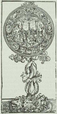 Silber-vergoldete Monstranz mit Kalvarienberg