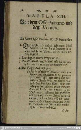 Tabula XIII. Von dem Osse Palatino und dem Vomere