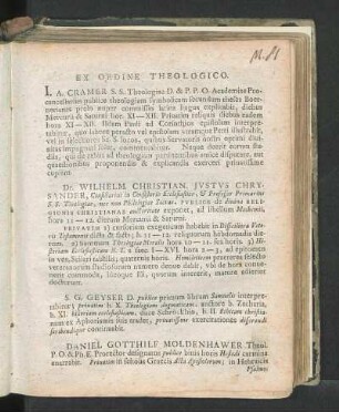 Ex Ordine Theologico.