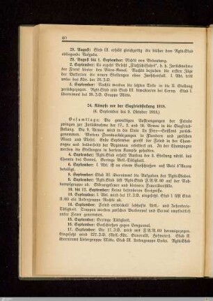24. Kämpfe vor der Siegfriedstellung 1918