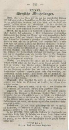 336 Kirchliche Mittheilungen