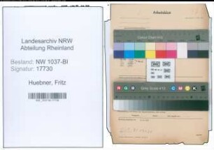 Entnazifizierung Fritz Huebner , geb. 18.07.1914 (Zugschaffner)